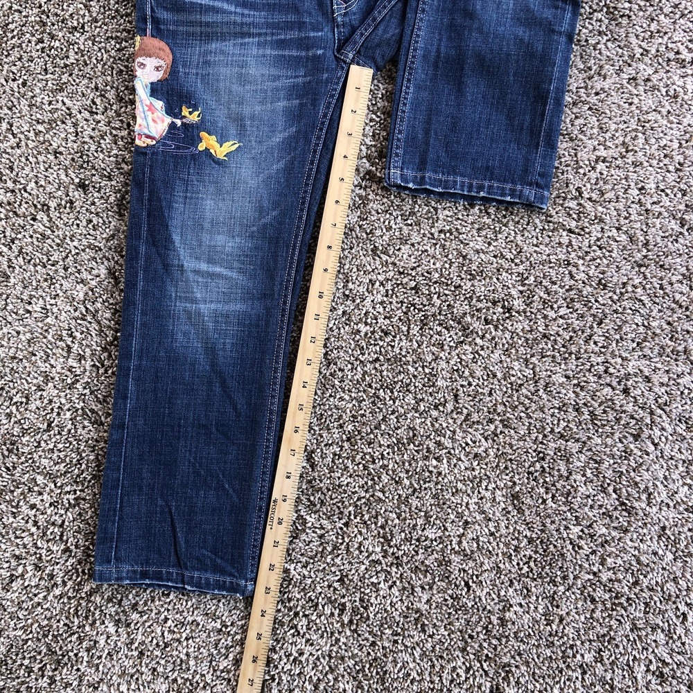 Vintage Big Train Japan Osaka Cropped Jean (28x23) Embroidered Made In Japan Y2K - Picture 9 of 10